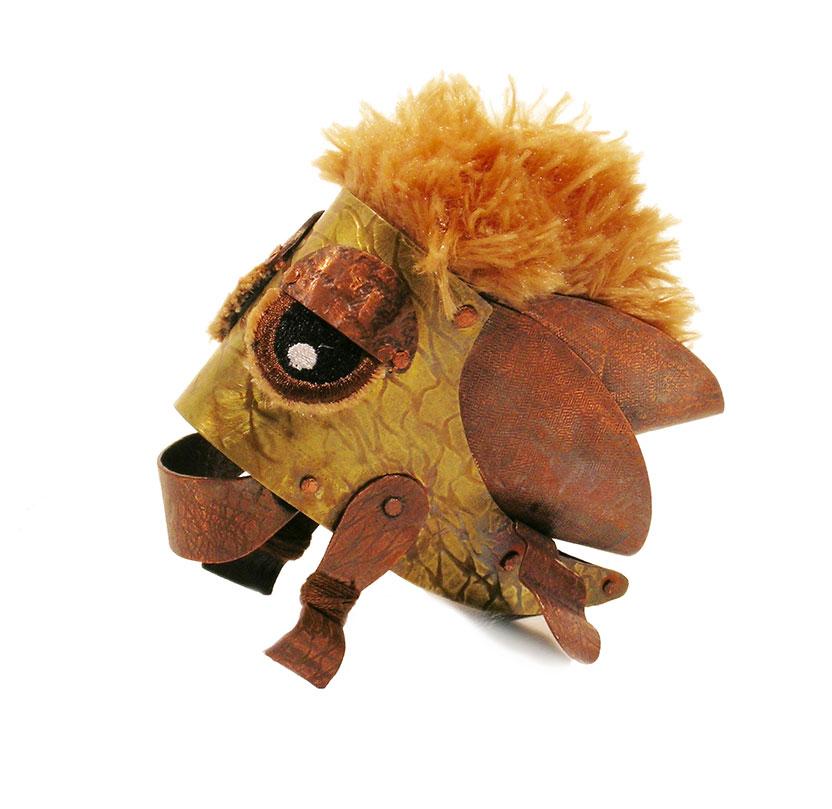 Small leather and fabric creature